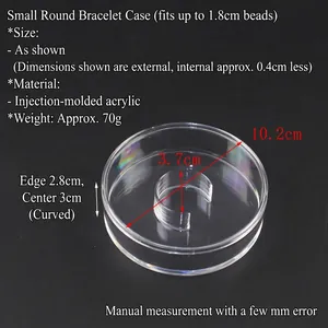 Clear acrylic bracelet display box with internal center support and round frame