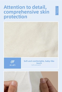 Macro detail of the high-density white cotton fiber texture and soft fabric of facial mask towel