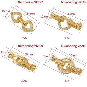 Gold-plated heart pearl clasp dimensions for DIY necklace jewelry making supplies