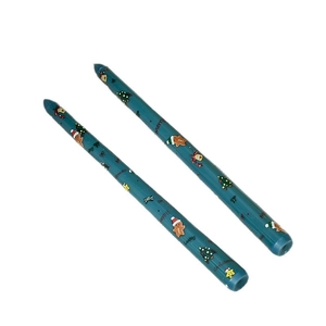Bougies coniques de Noël 25cm classiques avec motifs pain d'épices pour décor de fête