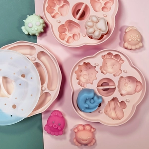Set di stampi in silicone per alimenti per neonati a forma di zampa di gatto e mare