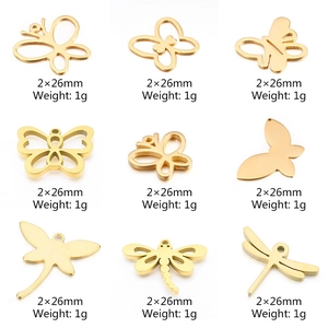 Stainless Steel Butterfly Dragonfly Bee Charms Hollow Insect Pendants DIY Jewelry Making Crafting Supplies Components