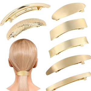 Geometric Metal Hair Clips Alloy Rectangular Brushed Hammered Spring Barrettes Minimalist Fashion Hair Accessories Women