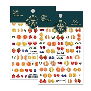 Autocollants 5D gaufrés pour ongles avec motifs de fruits réalistes comme la fraise