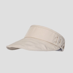 Women Empty Top Sun Hat Cotton Polyester Foldable UV Protection Shapeable Wide Brim Adjustable Visor Japanese Minimalist