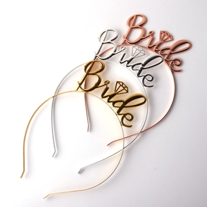 Detailed macro of Bride alloy headbands in gold, silver and rose gold finishes