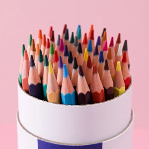 Erasable colored pencil set in white tube, 48 assorted colors for drawing and sketching