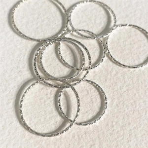 925 Sterling Silver Ring Minimalist Diamond Cut Geometric Thin Band Stackable Finger Jewelry For Women