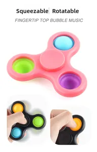 Fingertip spinner with colorful push pop bubbles for sensory stress relief and fun
