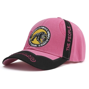 Pink and black camo baseball cap with panther embroidery and All Power To The People text