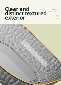 Close-up of PET snack plate with hammered texture and elegant gold-rimmed edges