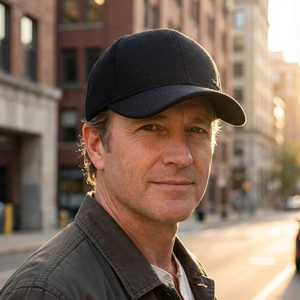 Winter wool baseball cap for elderly men featuring ear protection and sport metal logo