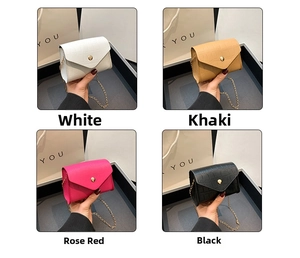 Collection of croc-embossed envelope crossbody bags in white, khaki, rose and black