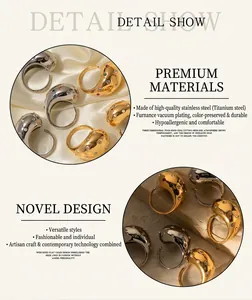Detail of 18K gold plated stainless steel ring with colorful pavé crystals inlay