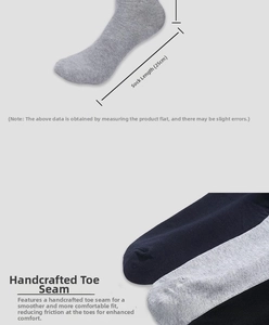 Detail showing 25cm length and hand-linked toe seams on premium cotton dress socks