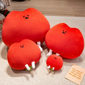 Cute Strawberry Hash Brown Plush Toy Soft Stuffed Fruit Doll PP Cotton Pillow Cushion For Home Decor Gift Girls Kids