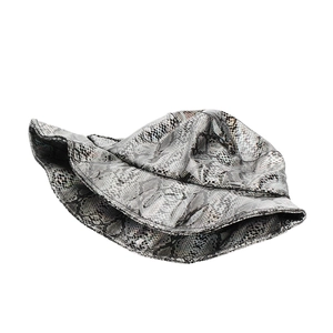 Stylish PVC snakeskin pattern bucket hat for men and women with trendy hip-hop design