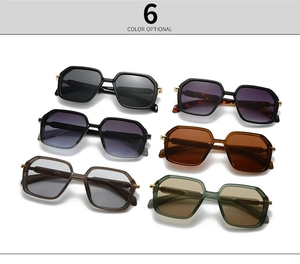 Détails de 6 coloris pour lunettes de soleil aviateur rétro avec monture carrée à double pont