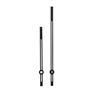 Minimalist black matte clock hands set with white luminous inserts for DIY wall clocks