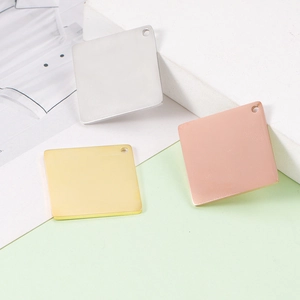 Square 304 Stainless Steel Pendant Blanks Mirror Polished Single Hole For DIY Jewelry Making Calendar Charms Crafts
