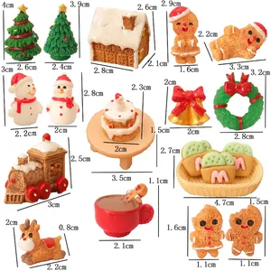 Detailed size chart for miniature Christmas resin figures including trees and snowmen