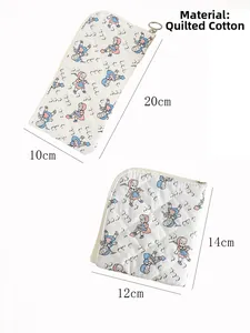Quilted cotton storage pouches featuring vintage cartoon girl prints in two sizes
