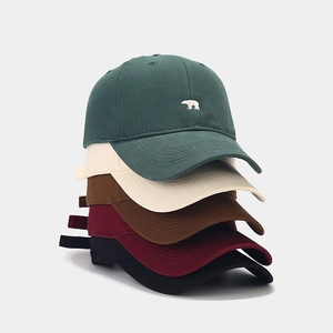 Dames Heren Katoenen Honkbalpet Beer Borduurwerk Soft Top Verstelbaar Zonnehoed Casual Outdoor Ademend Kleppet Dagelijkse Hoofdbedekking