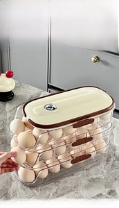 Three-layer automatic rolling egg storage box with transparent PET gravity slide track
