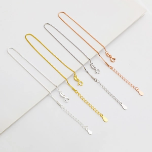 925 Sterling Silver Box Chain Bracelet For DIY Beading Screw Clasp Adjustable Jewelry Making Accessory For Women