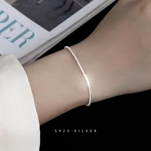 Bracciale In Argento Sterling S925 Design Gypsophila Luccicante Catena Sottile Regolabile Gioielli Da Mano Minimalisti