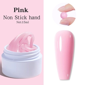 Detailansicht von 15ml rosa festem Nagelverlängerungsgel mit nicht klebender Textur