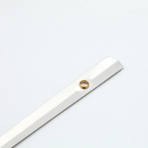 Silver brushed aluminum clock hands with brass hole bushing for quartz clock repair