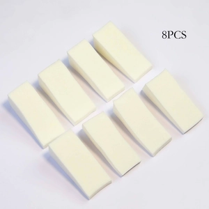 Set of 8 creamy white wedge makeup sponges for foundation and seamless concealer blending