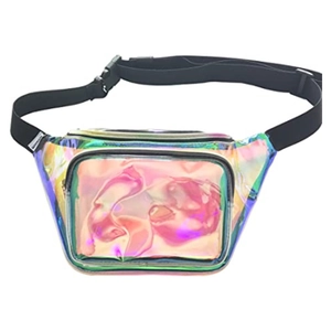 Holographic Transparent PVC Waist Bag Waterproof Adjustable Belt Fanny Pack For Outdoor Hiking Running Travel Unisex