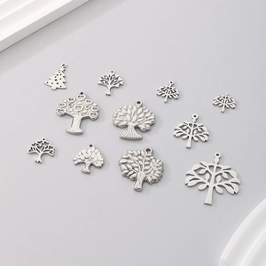 Set di ciondoli Albero della Vita in acciaio inossidabile argento per gioielli fai-da-te
