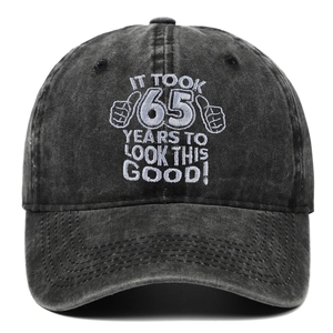 Washed Cotton Baseball Cap Embroidered 65 Years Birthday Gift Vintage Distressed Hat Adjustable Sports For Men Women