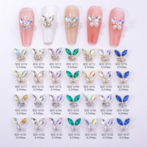 3D Butterfly Nail Art Charms Alloy Rhinestone Artificial Pearl Luxury DIY Manicure Decoration Sparkling Accessories