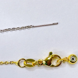 Chaînes plaquées or 18 carats et argent avec fermoir mousqueton et pendentif perle