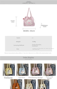 Detailed size specifications for the large canvas tote bag with 33x44cm dimensions
