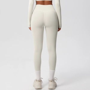 Close-up of the high-waisted shaping yoga pants and butt-lifting back detail