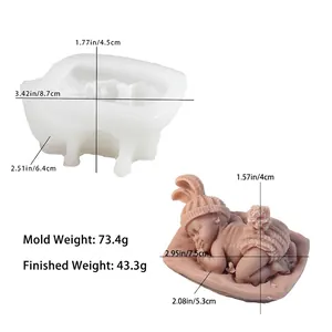 Sleeping baby angel silicone mold for DIY aromatherapy candles and soap crafts