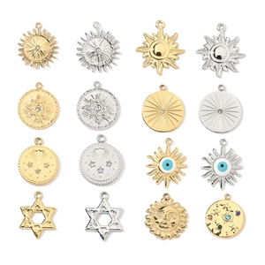Ciondoli Sole Stella Malocchio In Acciaio Inossidabile Charms Geometrici Vintage Per Creazione Di Gioielli DIY