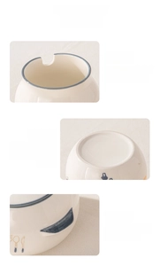 Ceramic seasoning jar featuring a spoon slot, anti-slip base, and heat-resistant handles
