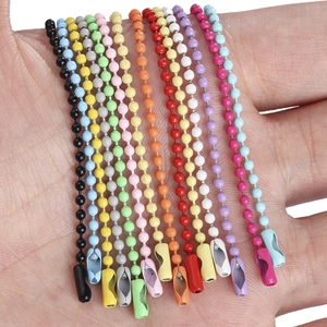 Colorful 12cm metal ball chain necklace set for DIY jewelry and tag accessories