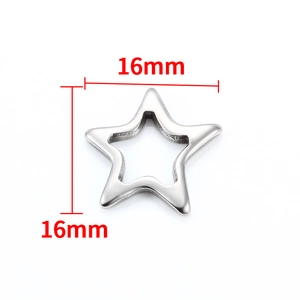 Polished stainless steel pentagram star pendant 16mm diy necklace and bracelet charm