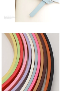 Detail showing various colorful PU leather belts with high-quality butterfly aesthetic design