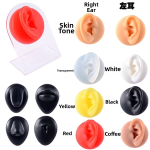 Silicone body models for piercing practice in multiple colors with acrylic stands