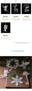 Detailed dimensions and weight for acrylic Christmas reindeer and angel tree ornaments