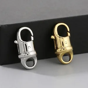 Stainless Steel Round Lobster Clasp Jewelry Findings Connector For DIY Necklace Bracelet Making Shiny Gold Silver Tone