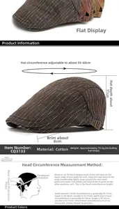 Vue détaillée de la casquette rayée en coton avec boucle de réglage latérale en métal